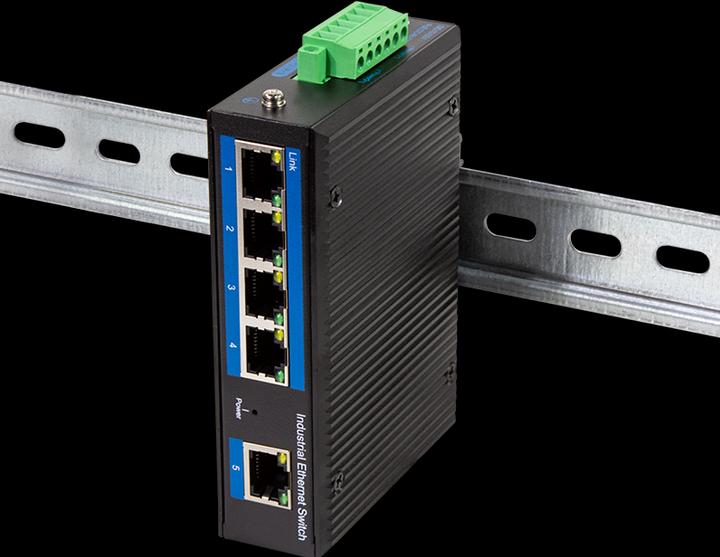 Produktbild LogiLink NS202 Industrieller Gigabit Ethernet Switch 5-Port 10/100/1000 Mbps Hutschienenmontage (5 Ports)