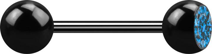 Actual product image Star Piercing Micro barbell black with ball and balls crystal light coloured (without brass, Surgical steel 316L)