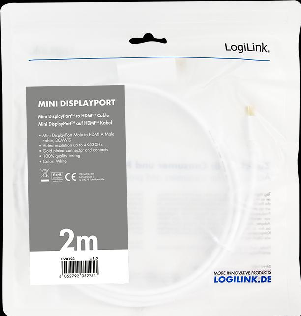 Immagine prodotto LogiLink Mini DisplayPort — HDMI (Typ A) (2 m, DisplayPort)