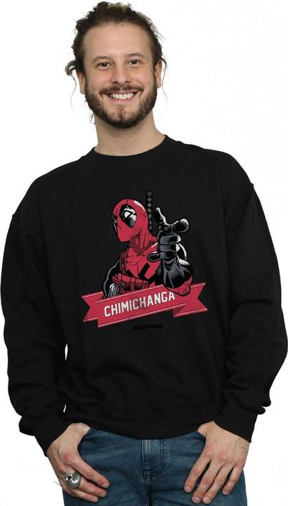 Actual product image Mens Deadpool Chimichanga Finger Sweatshirt (XL)