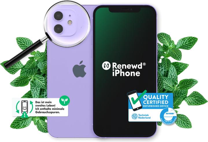 Actual product image Renewd iPhone 12 Mini (64 GB, Lilac, 5.40", 12 Mpx, Dual SIM, A / Like new)