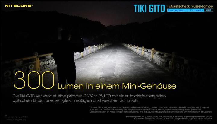 Actual product image Nitecore Tiki Gitd (5.50 cm, 300 lm)