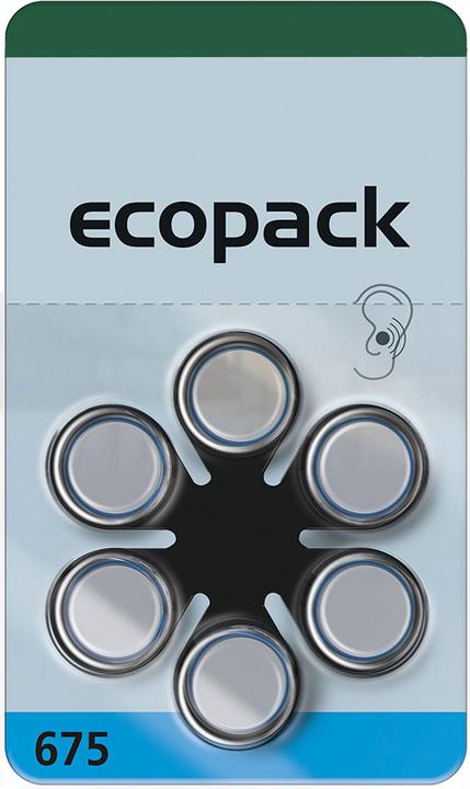 Produktbild Ecopack ECO10 Knopfzelle ZA 10 Zink-Luft 95 mAh 1.4 V 6 St. (6 Stk.)