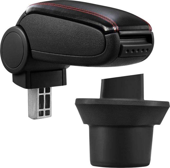 Produktbild Pro-Tec Mittelarmlehne BMW Mini R55 56 57 Staufach Kunstleder Schwarz mit roten Nähten