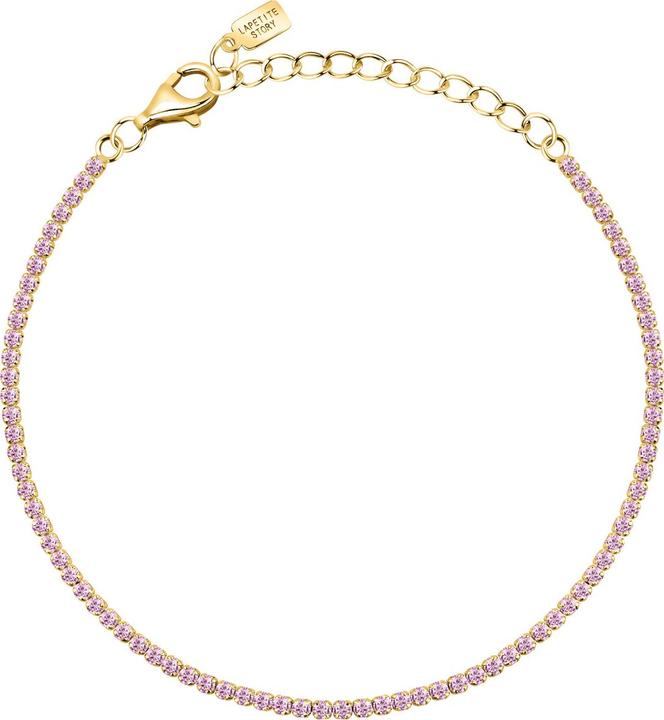 Produktbild La Petite Story - Gold-plated tennis bracelet with pink zircons Silver LPS05AWV62 (19 cm, Silber 925)