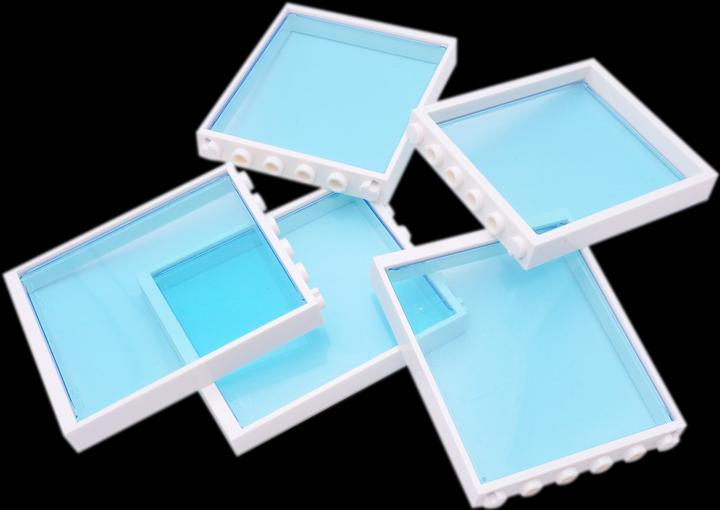 Produktbild LEGO 1x6x5 Fenster Weiss und transparent blaue Scheiben - NEU! Menge 5x