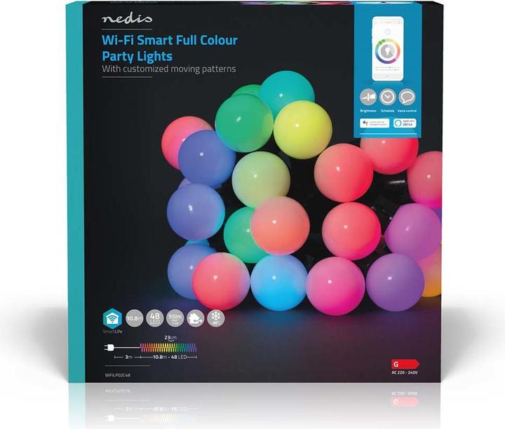 Immagine prodotto Nedis SmartLife LED decorativo | Wi-Fi | RGB | 48 LED | 10,80m | Android™ / IOS (10.80 m)