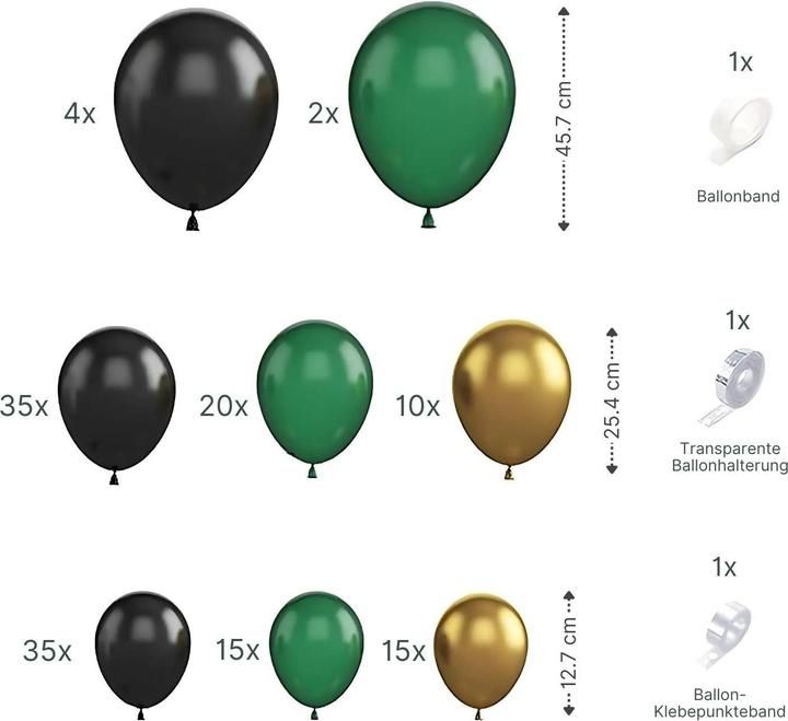 Produktbild Hermex 136er Set Luftballons Ballongirlande Party-Luftballons Ballonbogen Geburtstagsballons