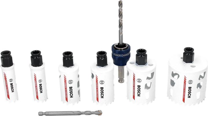 Actual product image Bosch Professional Zubehör Hole saw set Universal. Endurance for Heavy Duty.Carbide. 8-pcs. (22 mm, 25 mm, 35 mm, 40 mm, 68 mm, 51 mm)