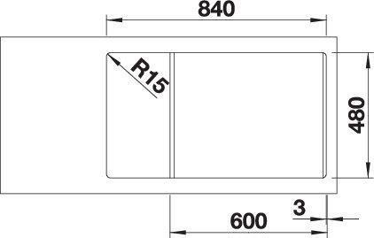 Immagine prodotto Blanco Legra XL 6 S (Lavandino montato in alto, 50 cm, 86 cm)