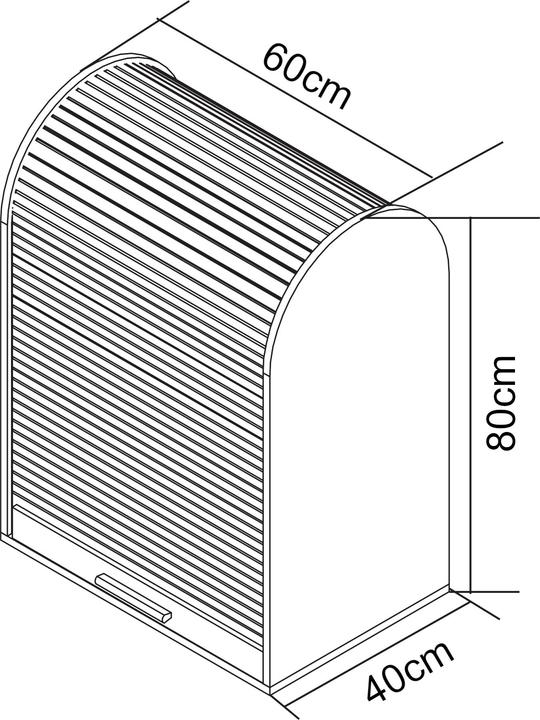Image du produit En.Casa Rollladenschrank Kavlinge 80x60x40 cm Bambus/Grau (80 x 60 x 40 cm)