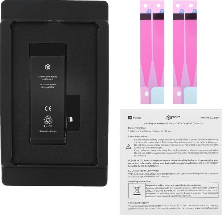 Produktbild prio Akku für Apple iPhone 8 (Universal APN) (Akku, iPhone 8)