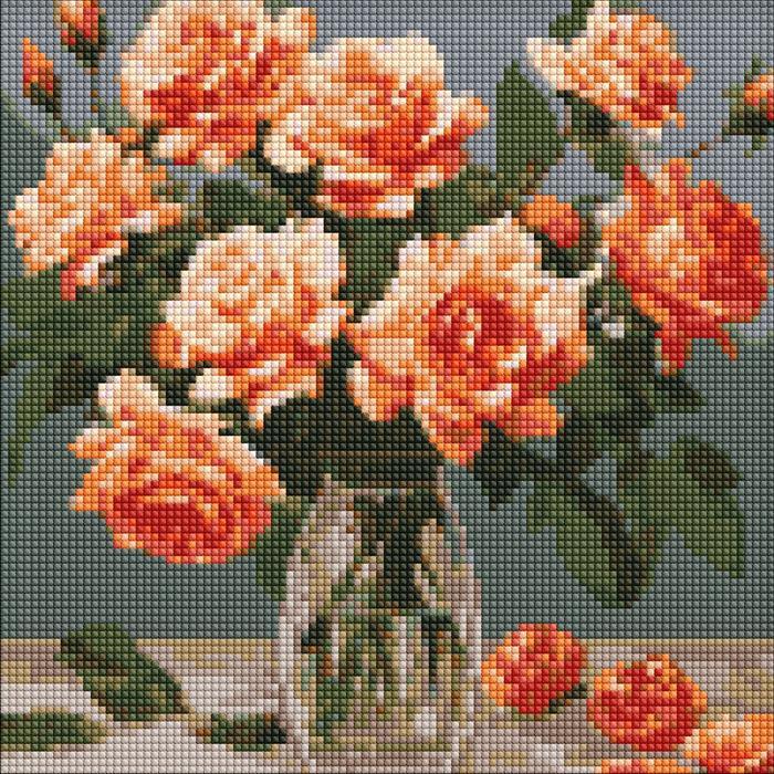 Produktbild Ideyka Diamond Painting - verfeinerter Strauss mit Rahmen 30 x 30 cm