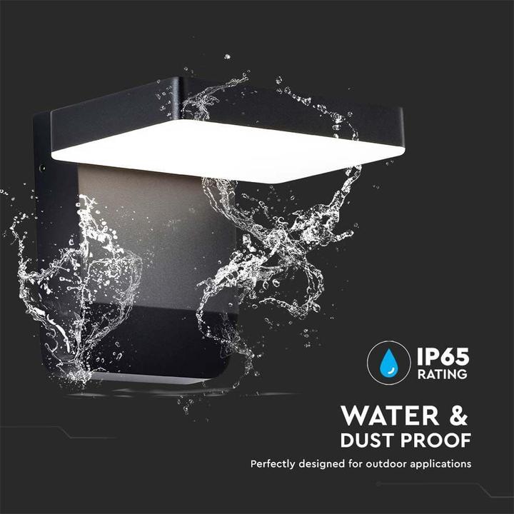 Image du produit V-TAC VT11020150B Applique murale LED 20W Corps noir Carré 4000K IP65 (2580 lm, IP65)
