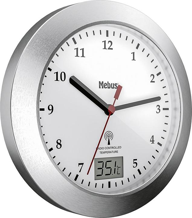 Produktbild Mebus MEB Funkbadezimmeruhr m.SN sil (17 cm)