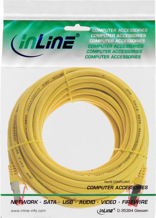 Produktbild InLine Patchkabel S/FTP, PiMF, Cat.6, 250 MHz, halogenfrei, Gelb 5 m (76905Y) (S/FTP, CAT6, 5 m)