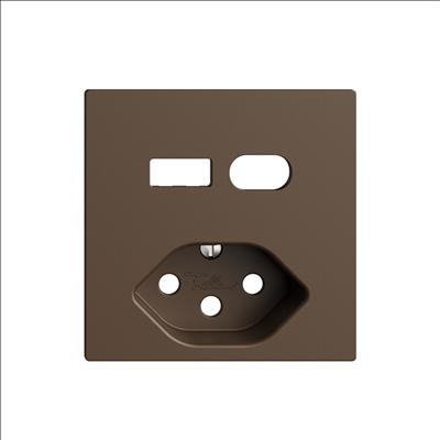 Actual product image Feller Cover set USB A+C/T13 socket coffee