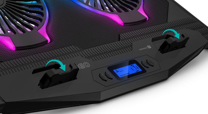Produktbild Connect IT NEO RGB podsvícení chladicí podložka pod notebook, ČERNÁ