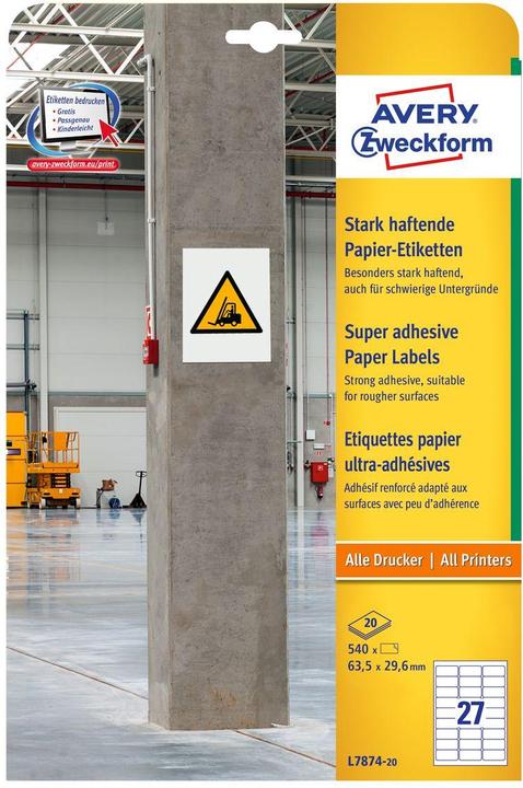 Produktbild Avery Stark widerstandsfähige Papieretiketten