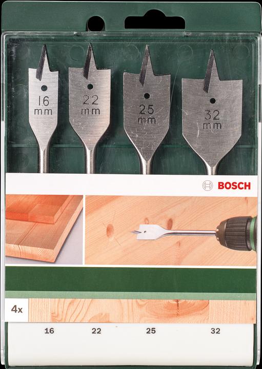 Produktbild Bosch Zubehör 4tlg. Flachfräsbohrer-Set 16,0x16022,0x16025,0x16032,0x165 (16 Millimeter)