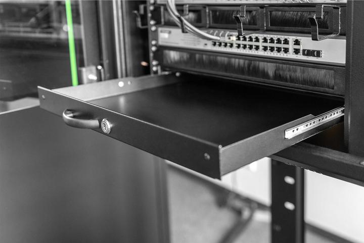 Image du produit Digitus Tiroir à clavier 1U 48,3cm 19inch verrouillable et extensible noir RAL9005