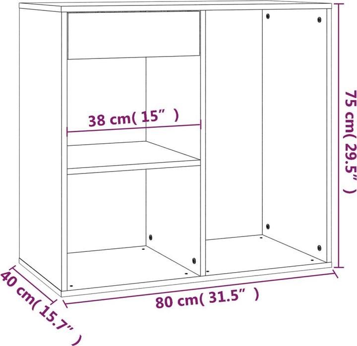 Produktbild VidaXL Kosmetikschrank Schwarz 80x40x75 cm Holzwerkstoff (80 x 40 x 75 cm)