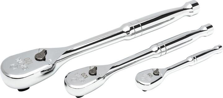 Produktbild SATA 120XP Umschaltknarren Set 1/4", 3/8" & 1/2", 3-teilig, 120 (1/2", 3/8", 1/4")