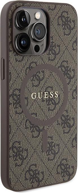 Immagine prodotto Guess GUHMP15LG4GFRW iPhone 15 Pro 6.1" brązowy/marrone custodia rigida 4G Collection in pelle metallo (Apple iPhone 15 Pro)