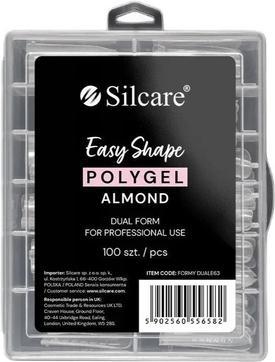 Actual product image Silcare Dual Mould For Acrylic Gel Clear Almond 100Pcs.