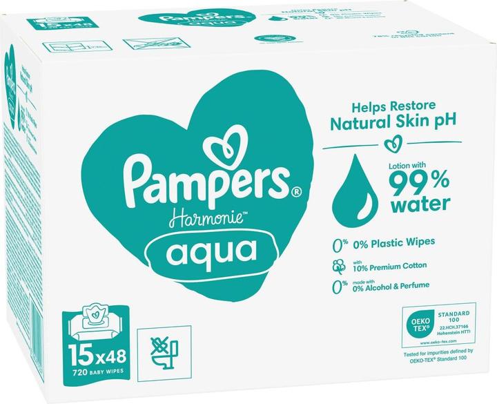 Actual product image Pampers Harmonie Aqua (720 Piece)