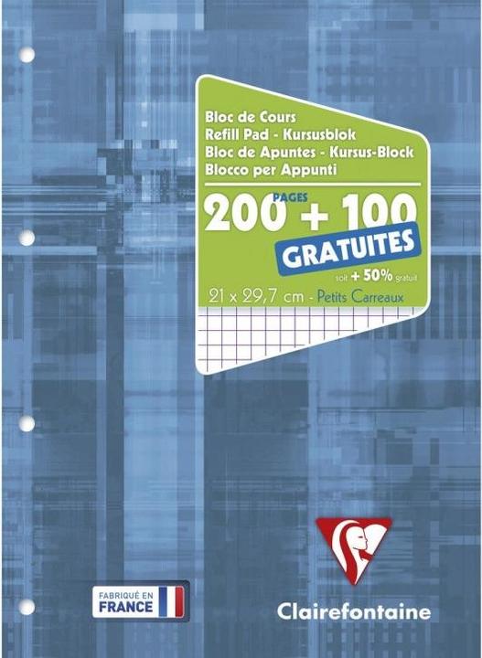 Actual product image Clairefontaine Bloc de cours, perfor', A4, quadrill' 5x5
