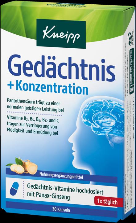 Kneipp Gedächtnis + Konzentration (30 Stück, Kapseln, 15 g)