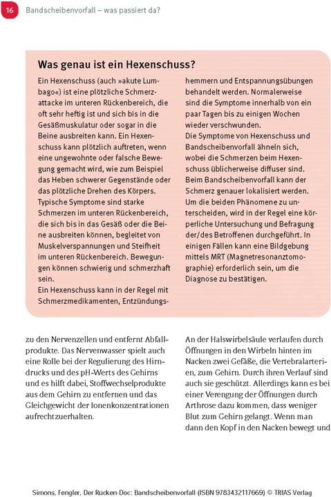 Produktbild Der Rücken-Doc: Bandscheibenvorfall (Deutsch, Patrick Simons, Arndt Fengler, 2023)