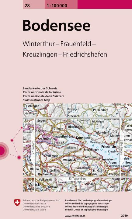 Image du produit Carte géographique 28 Lac de Constance 1:100'000
