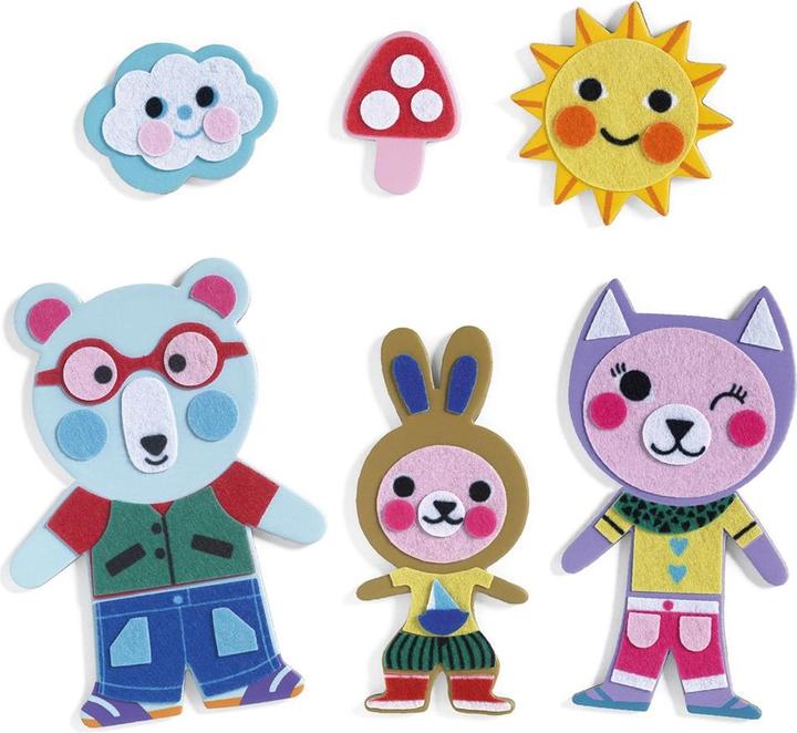 Image du produit Djeco Bricolage - Famille d'aimants Funky (15 x)