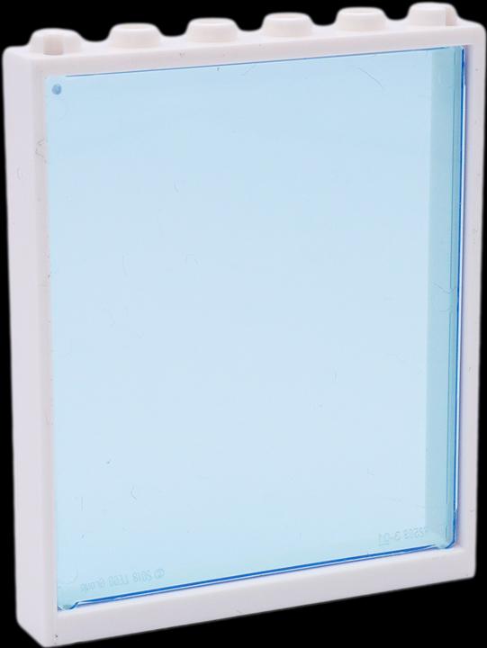 Produktbild LEGO 1x6x5 Fenster Weiss und transparent blaue Scheiben - NEU! Menge 5x
