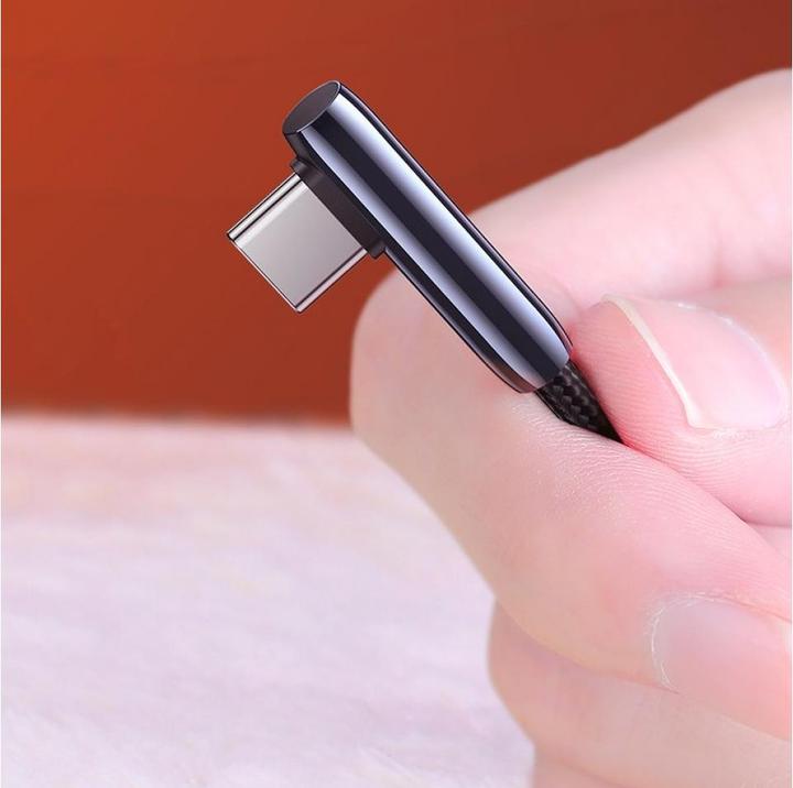 Image du produit Ugreen Câble USB vers USB-C US317 Angle, 2m (noir) (2 m, USB 2.0)