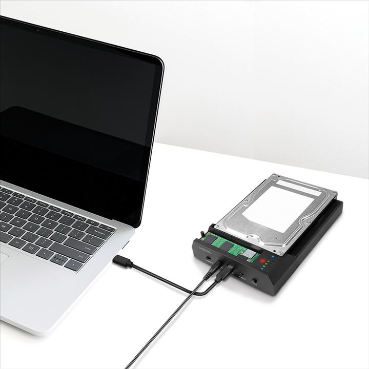 Productafbeelding LogiLink USB 3.2 Gen 2 Quickport, 2-poorts, voor SATA HDD/SSD en M.2 NVMe SSD (2 Havens)