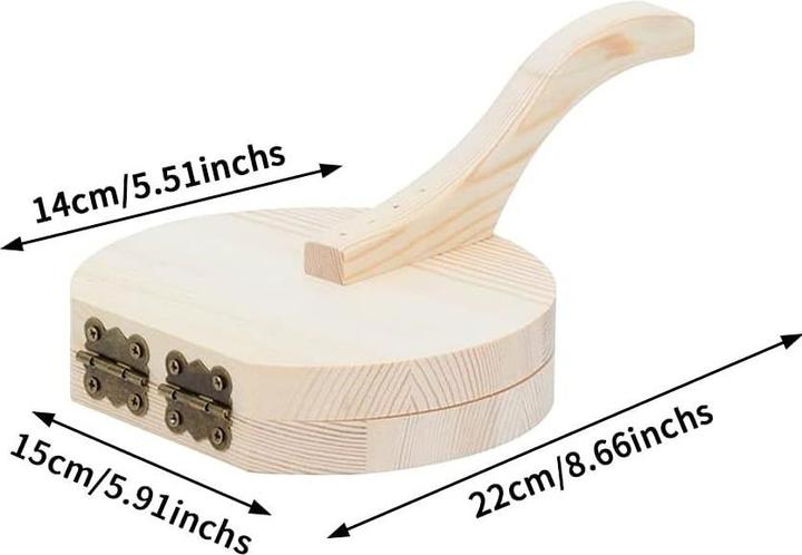 Produktbild JTI Manuelle Tortillapresse aus Holz - rund - weiss