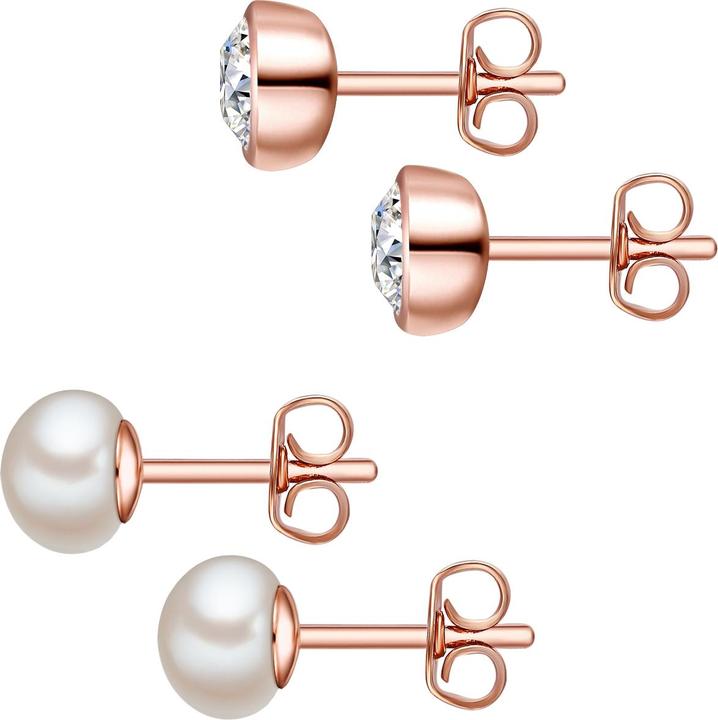 Image du produit Rafaela Donata Femme argent sterling orné de cristaux Swarovski® perle d'eau douce de culture or rose - 12512 (Argent Sterling)
