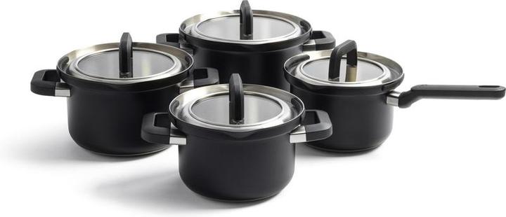 Image du produit BK Flow Cool Glas Kookpannenset - 4 delig - Zwart (Casserole)