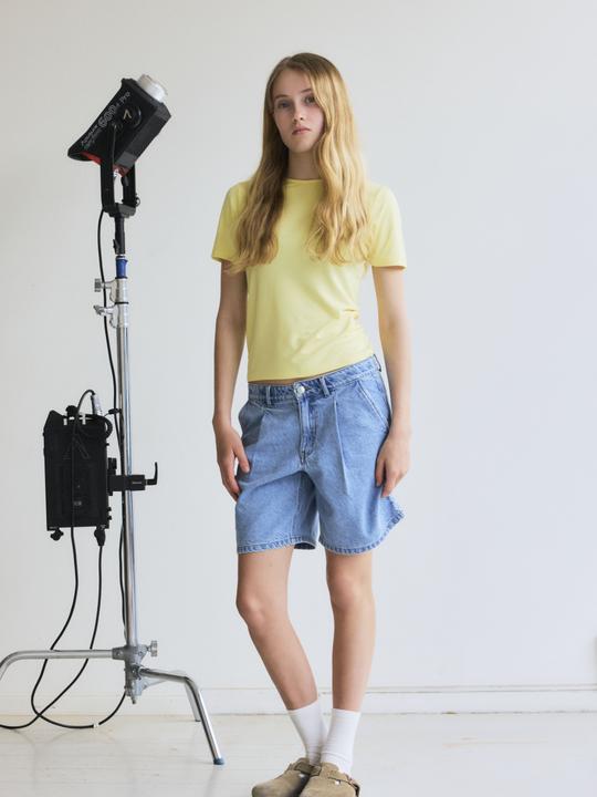 Produktbild Lmtd Lange plissierte Jeansshorts (134)