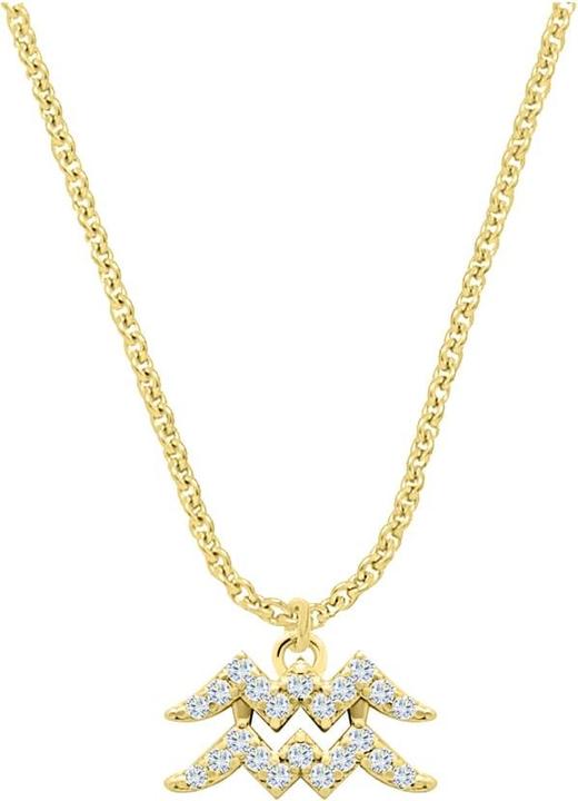 Immagine prodotto Candy Collana segno zodiacale Acquario, argento 925, placcato oro (Argento 925, Placcato oro 18k, 42 - 45 cm)
