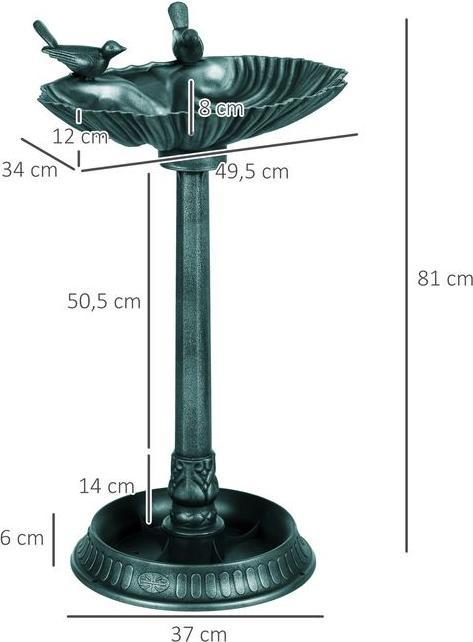 Actual product image Swisshandel24 Vogeltränke Stehend, Vogelbad aus Kunststoff, frostsicher Vogelbecken Dunkelgrün