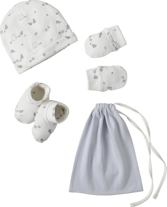 Produktbild Vertbaudet Jungen Baby-Set: Mütze, Fäustlinge, Schühchen & Beutel BÄR