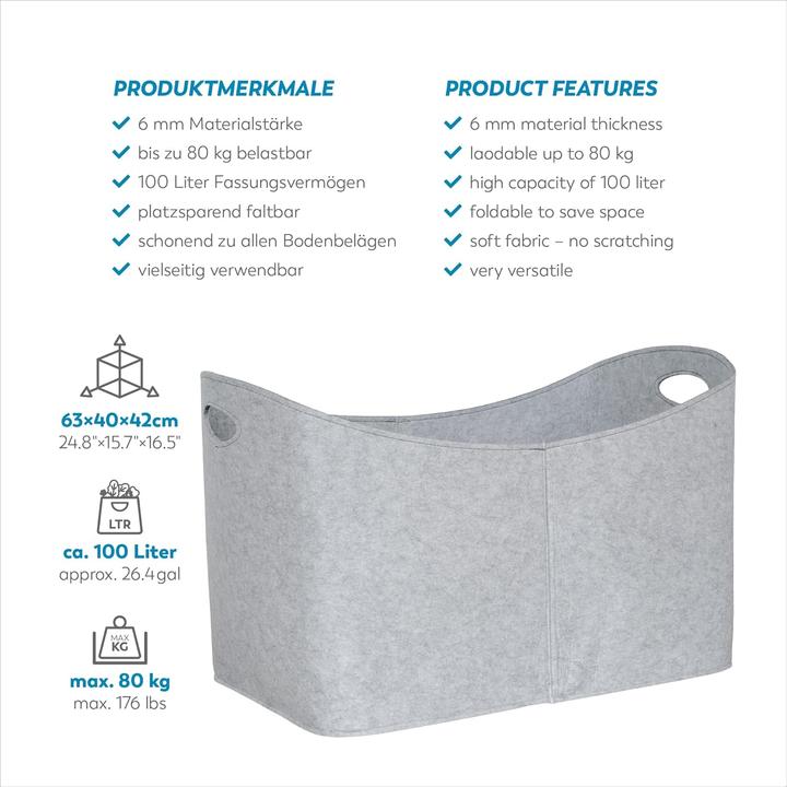 Image du produit Rubberneck Kaminholztasche (63 x 40 x 42 cm)