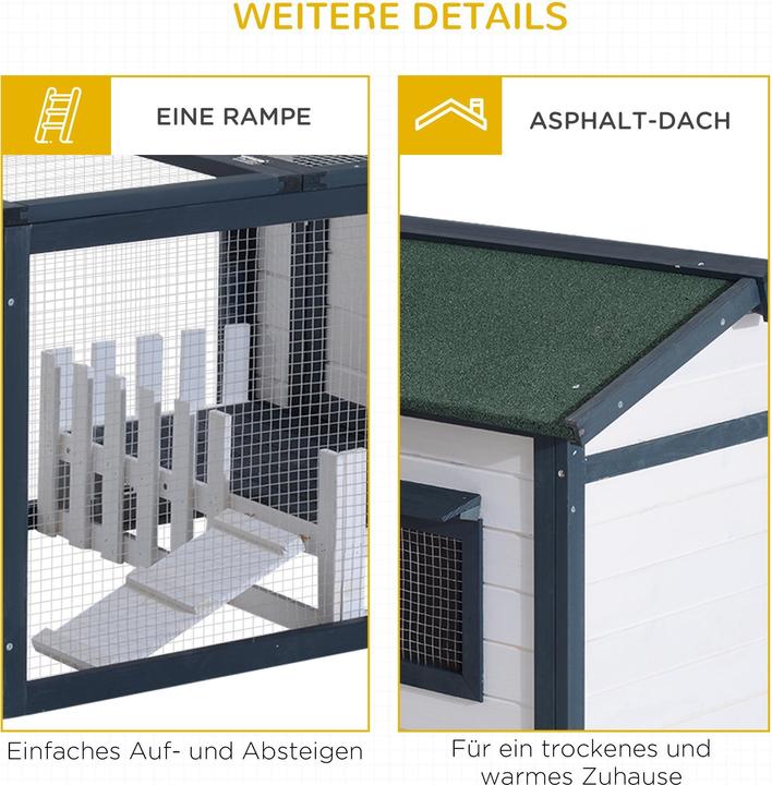 Image du produit PawHut Clapier pour cochons d'Inde avec enclos extérieur