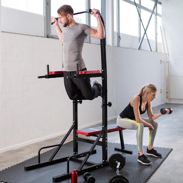 Immagine prodotto tectake panca fitness con sbarra per trazioni e portabilanciere Reeves