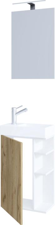 Actual product image VCM 3-piece Bathroom Furniture Set Guest WC Guest Bathroom Washbasin Small Narrow Lumia Mirror