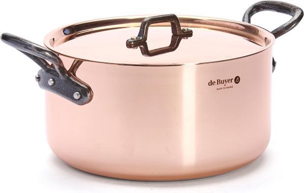 Actual product image de Buyer Inocuivre roasting pan with cast iron handles and lid (24 cm, Casserole + Stewpot, Stainless steel, Copper)